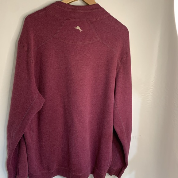Tommy Bahama Sweater  Sweatshirt Mens‎ Burgandy XL Reversible Pullover 1/4 Zip - Picture 4 of 5